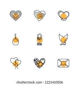 Set of 9 icons, for web, internet, mobile apps, interface design: business, finance, shopping, communication, fitness, computer, media, transportation, travel, easter, christmas, summer, device