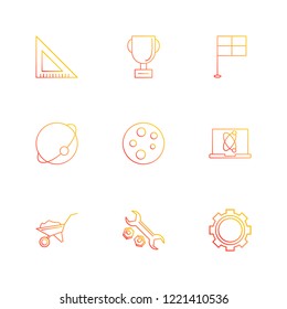 Set of 9 icons, for web, internet, mobile apps, interface design: business, finance, shopping, communication, fitness, computer, media, transportation, travel, easter, christmas, summer, device