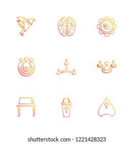 Set of 9 icons, for web, internet, mobile apps, interface design: business, finance, shopping, communication, fitness, computer, media, transportation, travel, easter, christmas, summer, device