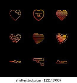 Set of 9 icons, for web, internet, mobile apps, interface design: business, finance, shopping, communication, fitness, computer, media, transportation, travel, easter, christmas, summer, device