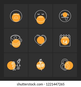 Set of 9 icons, for web, internet, mobile apps, interface design: business, finance, shopping, communication, fitness, computer, media, transportation, travel, easter, christmas, summer, device