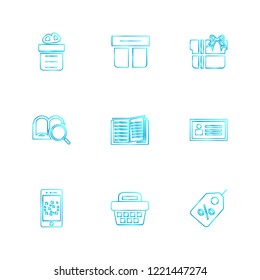 Set of 9 icons, for web, internet, mobile apps, interface design: business, finance, shopping, communication, fitness, computer, media, transportation, travel, easter, christmas, summer, device