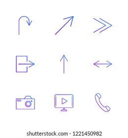 Set of 9 icons, for web, internet, mobile apps, interface design: business, finance, shopping, communication, fitness, computer, media, transportation, travel, easter, christmas, summer, device
