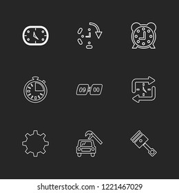 Set of 9 icons, for web, internet, mobile apps, interface design: business, finance, shopping, communication, fitness, computer, media, transportation, travel, easter, christmas, summer, device