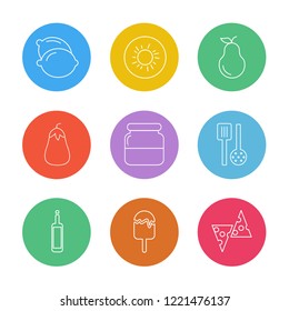 Set of 9 icons, for web, internet, mobile apps, interface design: business, finance, shopping, communication, fitness, computer, media, transportation, travel, easter, christmas, summer, device