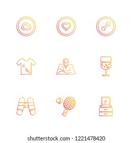 Set of 9 icons, for web, internet, mobile apps, interface design: business, finance, shopping, communication, fitness, computer, media, transportation, travel, easter, christmas, summer, device