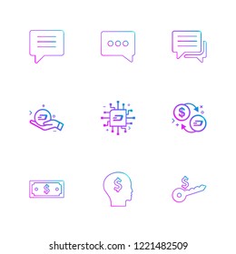 Set of 9 icons, for web, internet, mobile apps, interface design: business, finance, shopping, communication, fitness, computer, media, transportation, travel, easter, christmas, summer, device