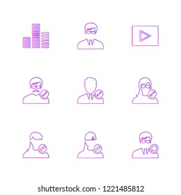 Set of 9 icons, for web, internet, mobile apps, interface design: business, finance, shopping, communication, fitness, computer, media, transportation, travel, easter, christmas, summer, device