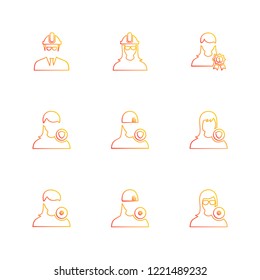 Set of 9 icons, for web, internet, mobile apps, interface design: business, finance, shopping, communication, fitness, computer, media, transportation, travel, easter, christmas, summer, device