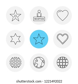 Set of 9 icons, for web, internet, mobile apps, interface design: business, finance, shopping, communication, fitness, computer, media, transportation, travel, easter, christmas, summer, device