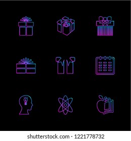 Set of 9 icons, for web, internet, mobile apps, interface design: business, finance, shopping, communication, fitness, computer, media, transportation, travel, easter, christmas, summer, device