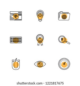 Set of 9 icons, for web, internet, mobile apps, interface design: business, finance, shopping, communication, fitness, computer, media, transportation, travel, easter, christmas, summer, device