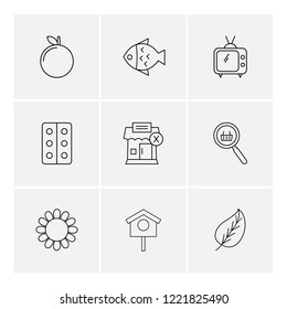Set of 9 icons, for web, internet, mobile apps, interface design: business, finance, shopping, communication, fitness, computer, media, transportation, travel, easter, christmas, summer, device