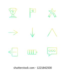 Set of 9 icons, for web, internet, mobile apps, interface design: business, finance, shopping, communication, fitness, computer, media, transportation, travel, easter, christmas, summer, device