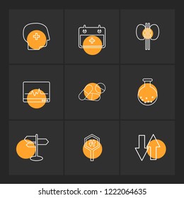 Set of 9 icons, for web, internet, mobile apps, interface design: business, finance, shopping, communication, fitness, computer, media, transportation, travel, easter, christmas, summer, device