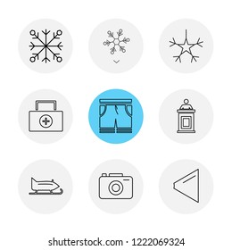 Set of 9 icons, for web, internet, mobile apps, interface design: business, finance, shopping, communication, fitness, computer, media, transportation, travel, easter, christmas, summer, device