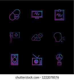 Set of 9 icons, for web, internet, mobile apps, interface design: business, finance, shopping, communication, fitness, computer, media, transportation, travel, easter, christmas, summer, device