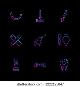 Set of 9 icons, for web, internet, mobile apps, interface design: business, finance, shopping, communication, fitness, computer, media, transportation, travel, easter, christmas, summer, device