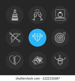 Set of 9 icons, for web, internet, mobile apps, interface design: business, finance, shopping, communication, fitness, computer, media, transportation, travel, easter, christmas, summer, device