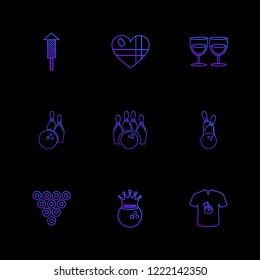 Set of 9 icons, for web, internet, mobile apps, interface design: business, finance, shopping, communication, fitness, computer, media, transportation, travel, easter, christmas, summer, device