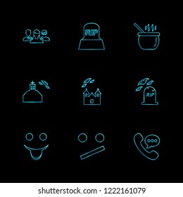 Set of 9 icons, for web, internet, mobile apps, interface design: business, finance, shopping, communication, fitness, computer, media, transportation, travel, easter, christmas, summer, device