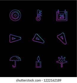 Set of 9 icons, for web, internet, mobile apps, interface design: business, finance, shopping, communication, fitness, computer, media, transportation, travel, easter, christmas, summer, device