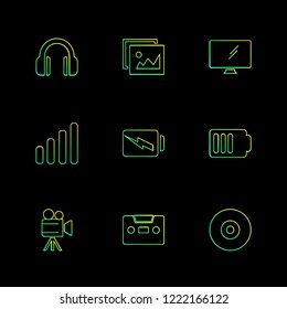 Set of 9 icons, for web, internet, mobile apps, interface design: business, finance, shopping, communication, fitness, computer, media, transportation, travel, easter, christmas, summer, device