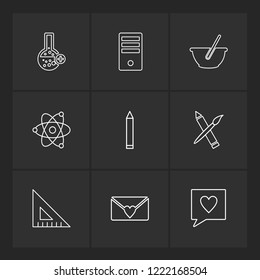 Set of 9 icons, for web, internet, mobile apps, interface design: business, finance, shopping, communication, fitness, computer, media, transportation, travel, easter, christmas, summer, device