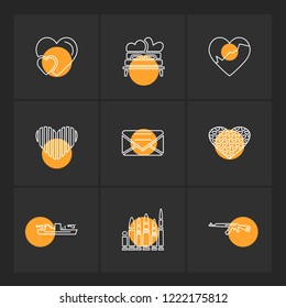Set of 9 icons, for web, internet, mobile apps, interface design: business, finance, shopping, communication, fitness, computer, media, transportation, travel, easter, christmas, summer, device