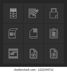 Set of 9 icons, for web, internet, mobile apps, interface design: business, finance, shopping, communication, fitness, computer, media, transportation, travel, easter, christmas, summer, device