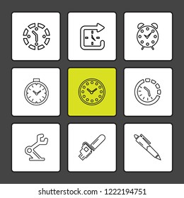 Set of 9 icons, for web, internet, mobile apps, interface design: business, finance, shopping, communication, fitness, computer, media, transportation, travel, easter, christmas, summer, device