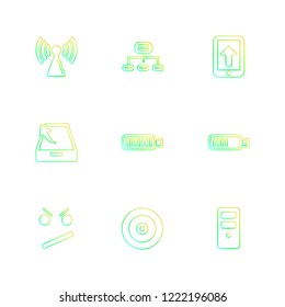 Set of 9 icons, for web, internet, mobile apps, interface design: business, finance, shopping, communication, fitness, computer, media, transportation, travel, easter, christmas, summer, device