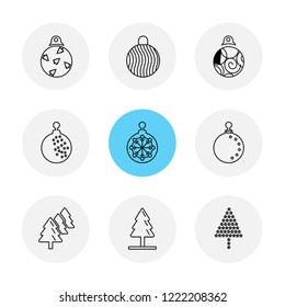 Set of 9 icons, for web, internet, mobile apps, interface design: business, finance, shopping, communication, fitness, computer, media, transportation, travel, easter, christmas, summer, device