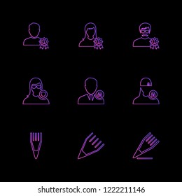 Set of 9 icons, for web, internet, mobile apps, interface design: business, finance, shopping, communication, fitness, computer, media, transportation, travel, easter, christmas, summer, device