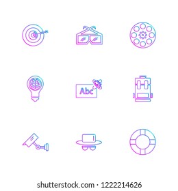 Set of 9 icons, for web, internet, mobile apps, interface design: business, finance, shopping, communication, fitness, computer, media, transportation, travel, easter, christmas, summer, device