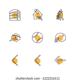 Set of 9 icons, for web, internet, mobile apps, interface design: business, finance, shopping, communication, fitness, computer, media, transportation, travel, easter, christmas, summer, device