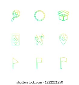 Set of 9 icons, for web, internet, mobile apps, interface design: business, finance, shopping, communication, fitness, computer, media, transportation, travel, easter, christmas, summer, device
