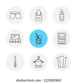 Set of 9 icons, for web, internet, mobile apps, interface design: business, finance, shopping, communication, fitness, computer, media, transportation, travel, easter, christmas, summer, device
