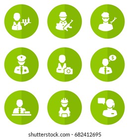 Set Of 9 Job Icons Set.Collection Of Producer, Manager, Cameraman And Other Elements.
