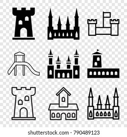 Set of 9 kingdom filled and outline icons such as