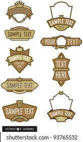 Set of 9 Label or Emblem Vectors