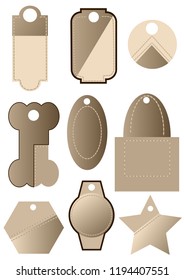 set of 9 labels isolated on white background