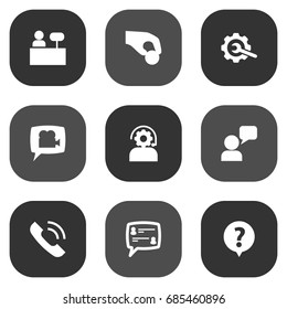 Set Of 9 Maintenance Icons Set.Collection Of Gear, Reception, Help And Other Elements.