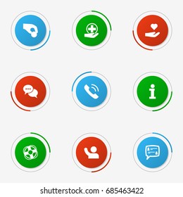 Set Of 9 Maintenance Icons Set.Collection Of First-Aid, Talk, Undertake And Other Elements.