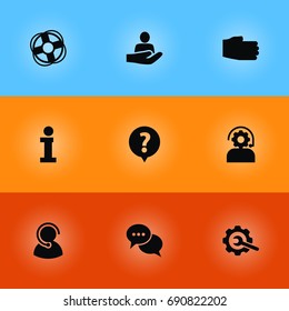 Set Of 9 Maintenance Icons Set.Collection Of Technical, Safe Ring, Help And Other Elements.