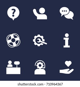 Set Of 9 Maintenance Icons Set.Collection Of Care;, Info, Safe Ring And Other Elements.