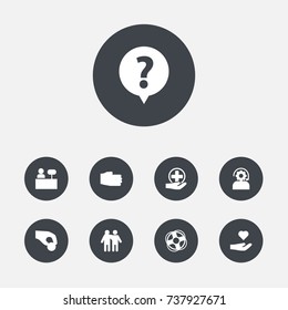Set Of 9 Maintenance Icons Set.Collection Of Ball, First-Aid, Help And Other Elements.