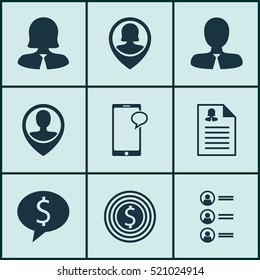 Set Of 9 Management Icons. Can Be Used For Web, Mobile, UI And Infographic Design. Includes Elements Such As Resume, Success, Applicants And More.