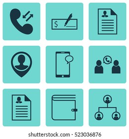 Set Of 9 Management Icons. Can Be Used For Web, Mobile, UI And Infographic Design. Includes Elements Such As Check, Tree, Purse And More.