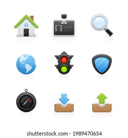 Set of 9 matte vector icons – Internet.